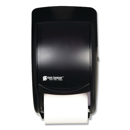 San Jamar Duett Standard Bath Tissue Dispenser, 2 Roll, 7 1/2w x 7d x 12 3/4h, Black Pearl R3500TBK
